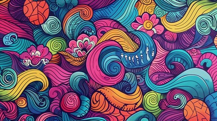 Poster - doodle art background colorfull