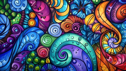 Poster - doodle art background colorfull