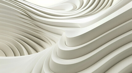 Wall Mural - abstract rounded lines on a light background, 3d render stock illustration