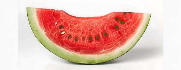 Poster - Close-up of a slice of watermelon with seeds, bright red and green, juicy and refreshing, more clarity with clear light and sharp focus, high detailed