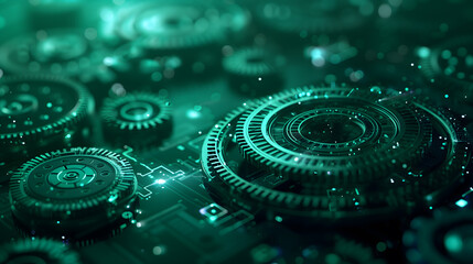 Wall Mural - futuristic high-tech motion design. business and industry internet banner. the mechanism consisting 