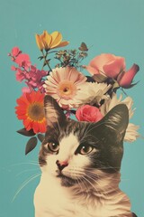 Canvas Print - Cat art photography asteraceae.