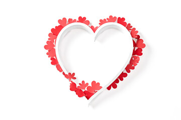 Sticker - Red Heart Frame on White Background