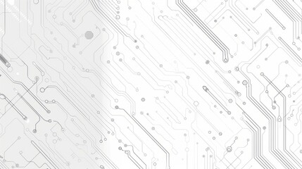 abstract grey circuit line technology pattern on white background, futuristic vector illustration of