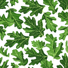 Canvas Print - vector art pattern leaf of oaks