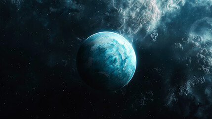 Wall Mural - background Neptune's on deep space and nebula