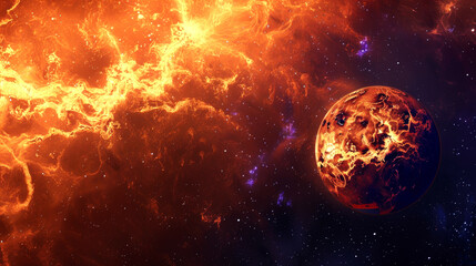 Wall Mural - background venus on deep space and nebula