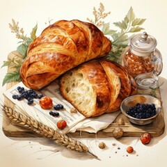 Wall Mural - Artisanal Bakery Menu Featuring a Variety of Fresh Toasted Bread