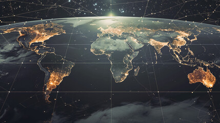 Wall Mural - background network points earth's surface wave background abstract digital wave background informati