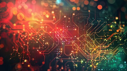 Wall Mural - vector circuit network diagram technology background design with abstract futuristic digital element