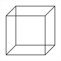 Wall Mural - cube shape, black and white vector illustration