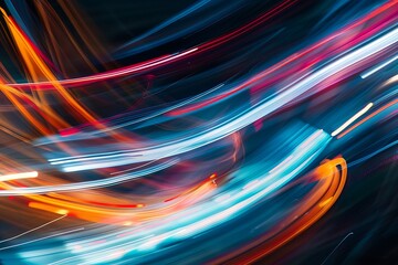 Wall Mural - Abstract A light trail of a moving car, representing speed 
