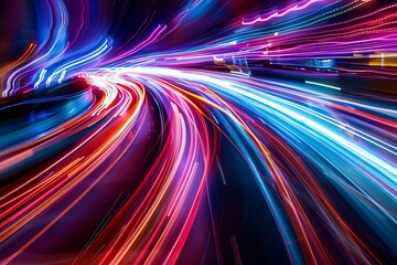 Wall Mural - Abstract A light trail of a moving car, representing speed 