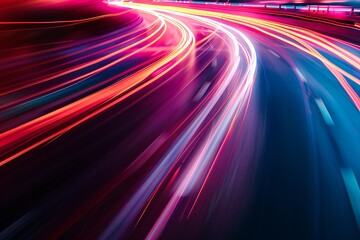 Wall Mural - Abstract A light trail of a moving car, representing speed 