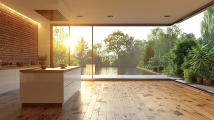 Wall Mural - Modern Kitchen with a View