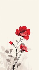 Sticker - Rose wallpaper painting flower petal.