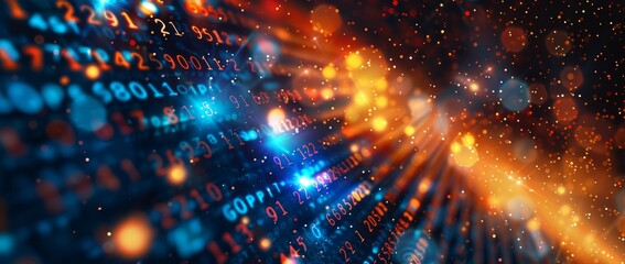 Leinwandbilder - A digital transformation concept based on binary code. Programming.