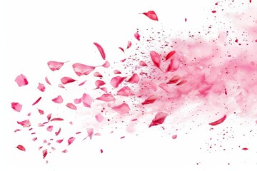 Leinwandbilder - The spiraling air vortex is accompanied by blossom petals flying in the air and magical dust splashing from it