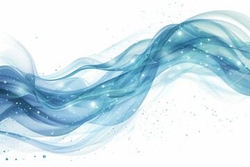 Leinwandbilder - A blue wind waves effect with a sparkling trail of light.