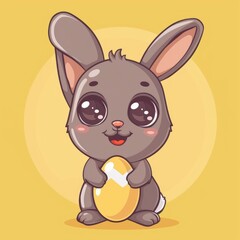 A funny Easter bunny with an egg, a vector illustration perfect for Easter celebrations