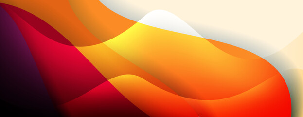 Wall Mural - red orange overlapping abstract wave background