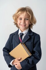 Sticker - Smiling child holding book