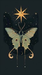 Sticker - Illustrations of tarot cards, the theme of isoterics and fortune telling Generative AI	
