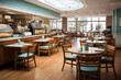 © Store at the corner - Modern hospital cafeteria with sleek tables and health-focused menu board