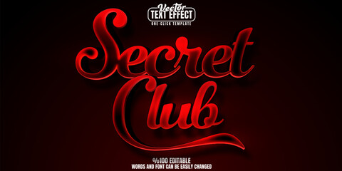 Wall Mural - club editable text effect, customizable sexy and night 3d font style