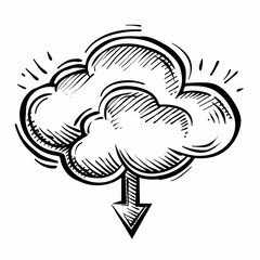 Poster - Hand-drawn cloud with arrow