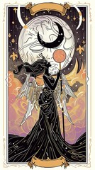 Wall Mural - Illustrations of tarot cards, the theme of isoterics and fortune telling Generative AI	
