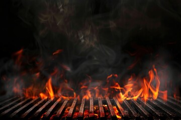 Wall Mural - Grill flames barbecue cooking fire