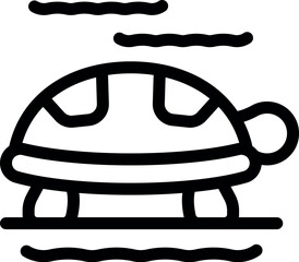 Sticker - Line art icon of a turtle walking slowly, perfect for animal lovers