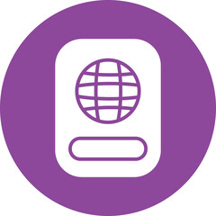 Sticker - Passport glyph circle icon