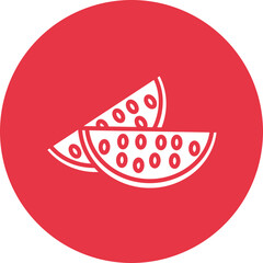 Poster - Watermelon glyph circle icon