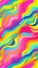 Sticker - A rainbow Wavy line pattern backgrounds abstract paint.