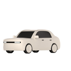 Wall Mural - lowpoly 3d white car icon object