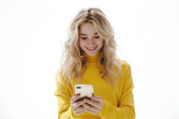 Poster - Woman smiling using smartphone