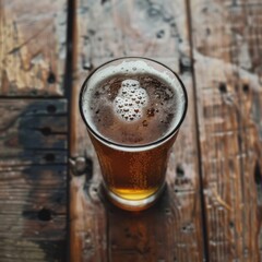 traditional beer in wooden background