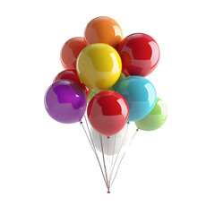 Wall Mural - Bunch of colorful balloons isolated on white background for a festive party celebration