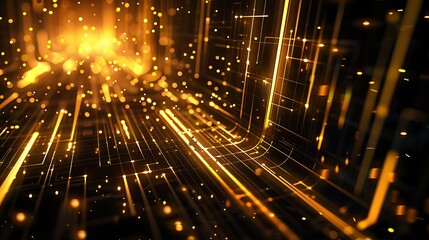  Abstract golden technology background