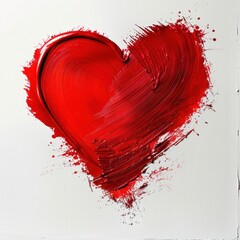 Poster - Abstract red heart painting