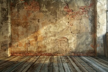 Canvas Print - Empty wall stage backgrounds deterioration architecture.