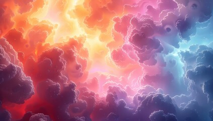 Canvas Print - Glowing Cloudscape with Vivid Hues