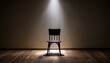 © Verdiana - one chair stands in the middle of a dark room silhouette of a falling light interior