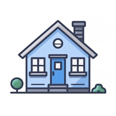 Sticker - Charming blue house illustration