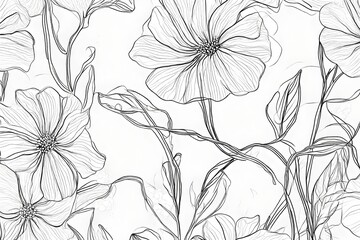 continuous line drawing of beautiful flower.