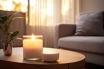 Canvas Print - Aroma candle light illuminated comfortable. .