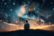 © john - An man thinking about the vastness of the universe.