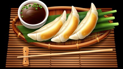 Wall Mural - Gigapixel Dumpling Delight: A Bamboo Feast